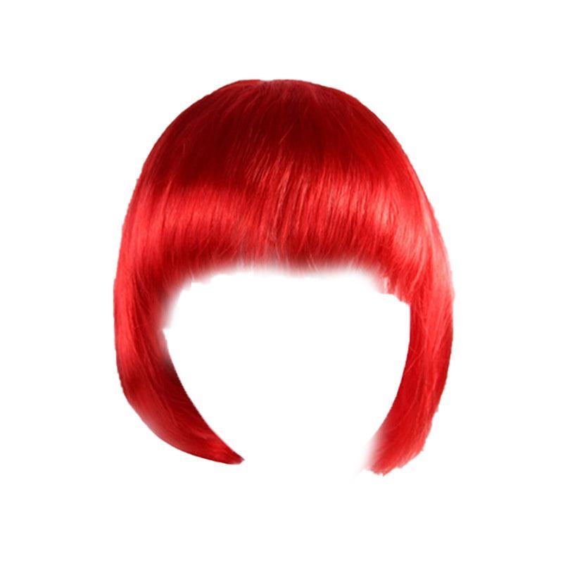 Short Bob Wig with Bangs for Women Synthetic Cosplay Party Hair in 14 Colours - Brown