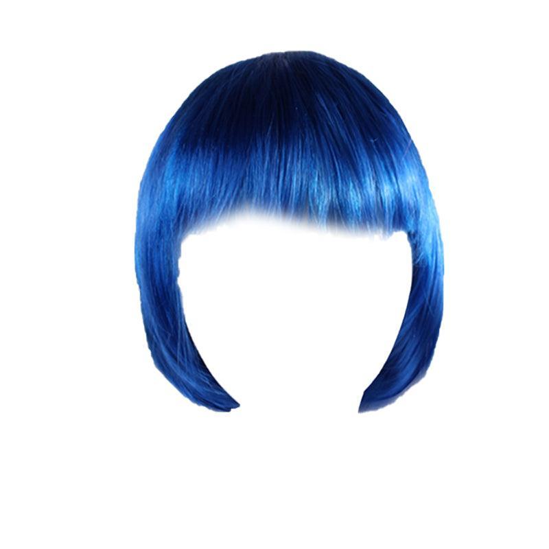 Short Bob Wig with Bangs for Women Synthetic Cosplay Party Hair in 14 Colours - Dark Purple