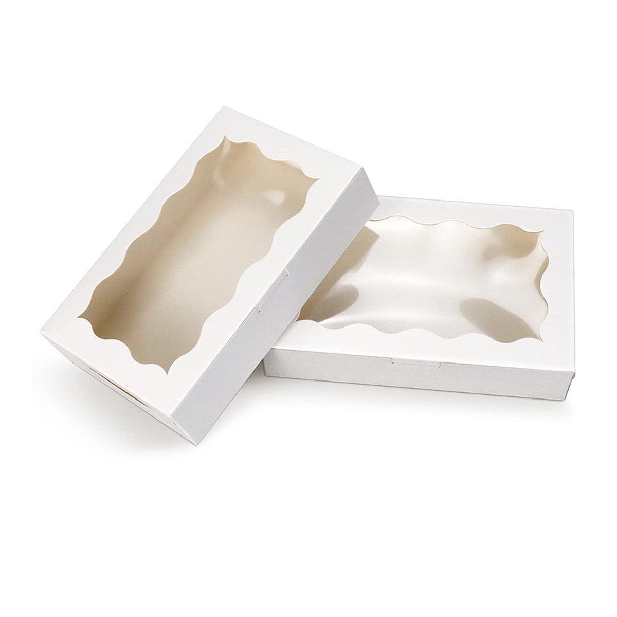 50pcs Rectangular Kraft Paper Window Box Gift Packaging Boxes Party Favors - Khaki