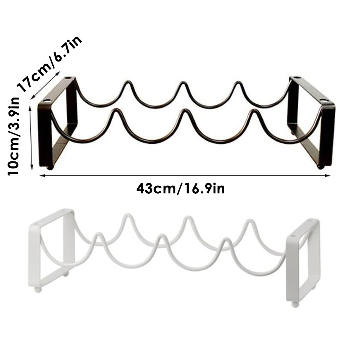 Iron Wine Rack Bottle Holder Metal Display Stand Tabletop Decorative Storage - White