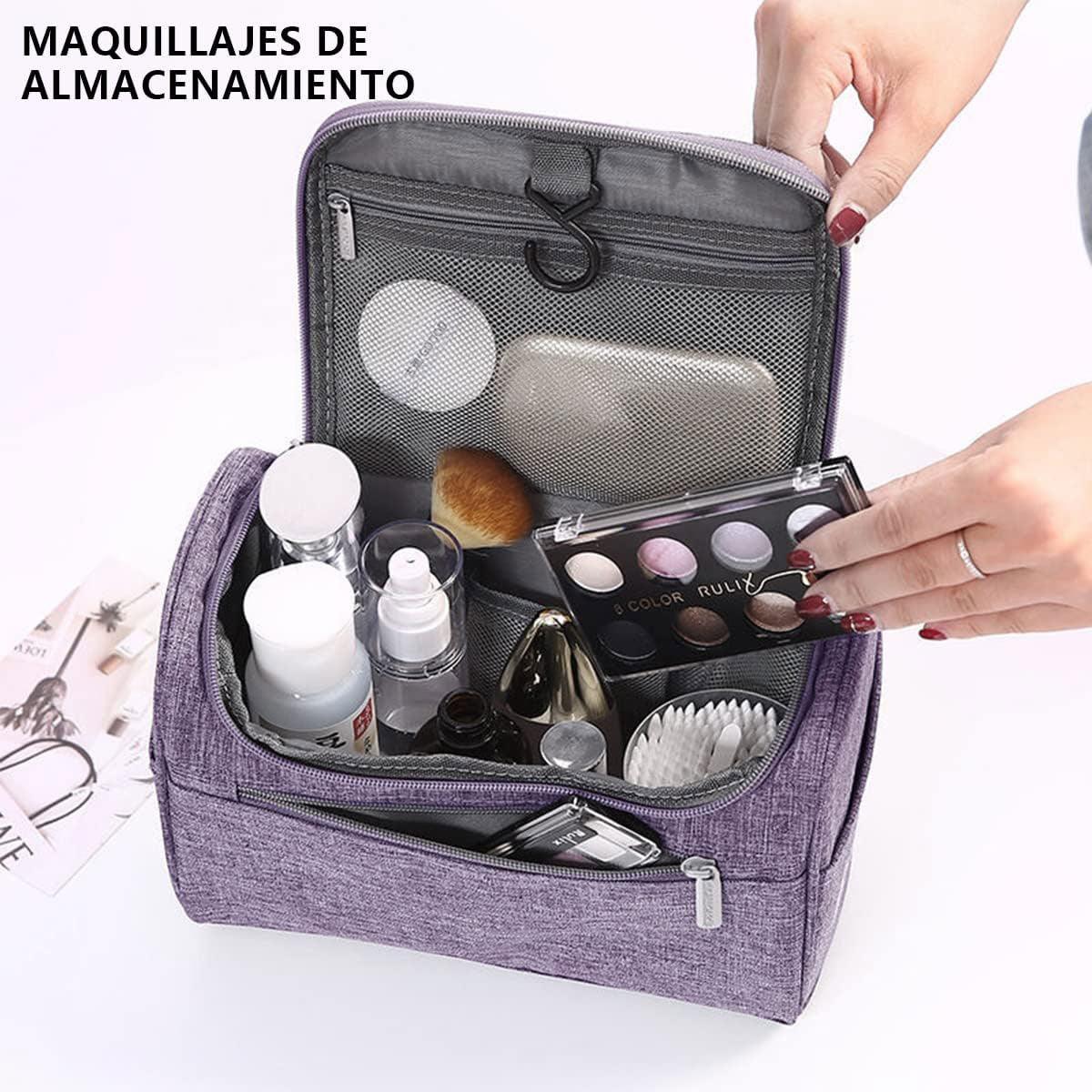 Womens Cosmetic Bag Make Up Case Travel Toiletry Wash Organiser Vanity Nail Box - Wine Red