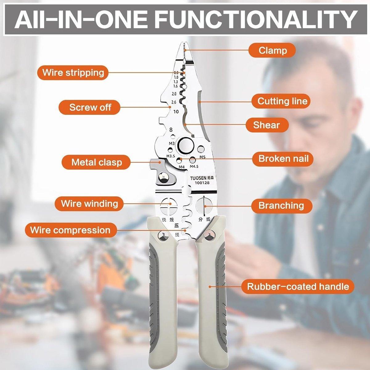 Multifunctional Wire Stripper Pliers Electric Cable Crimper and Cutter Tool Set