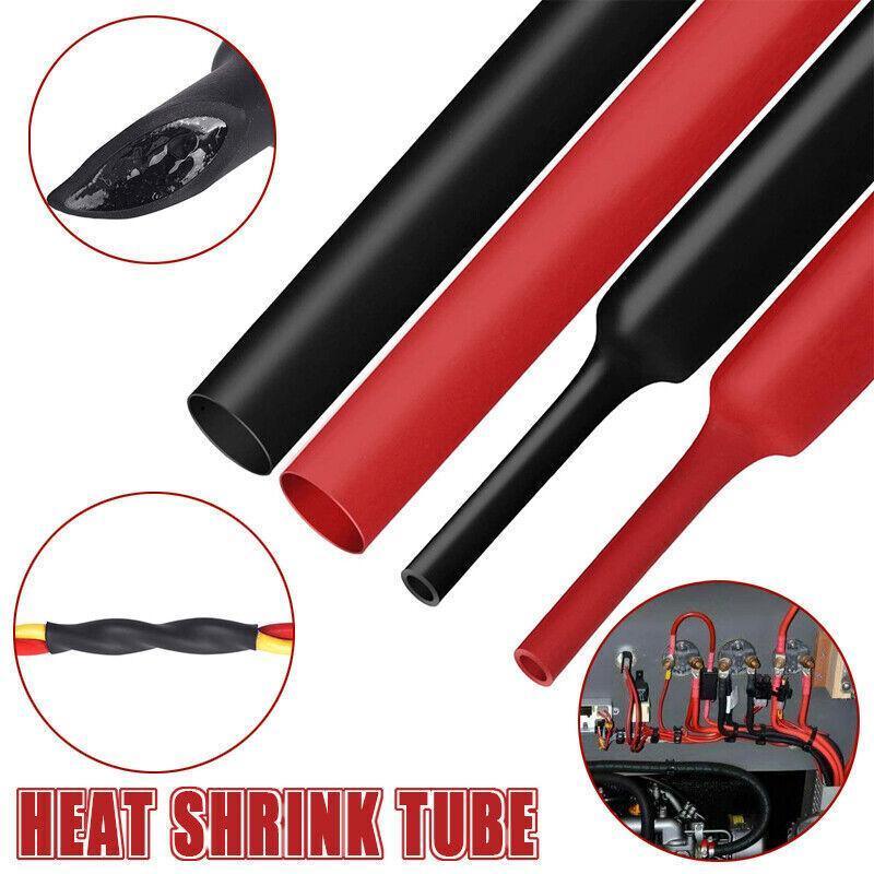 Grade Marine Heat Shrink Tubing 3:1 Wire Sleeve Glue Inside Fast Wrap Insulation Black - 6.4mm*1M