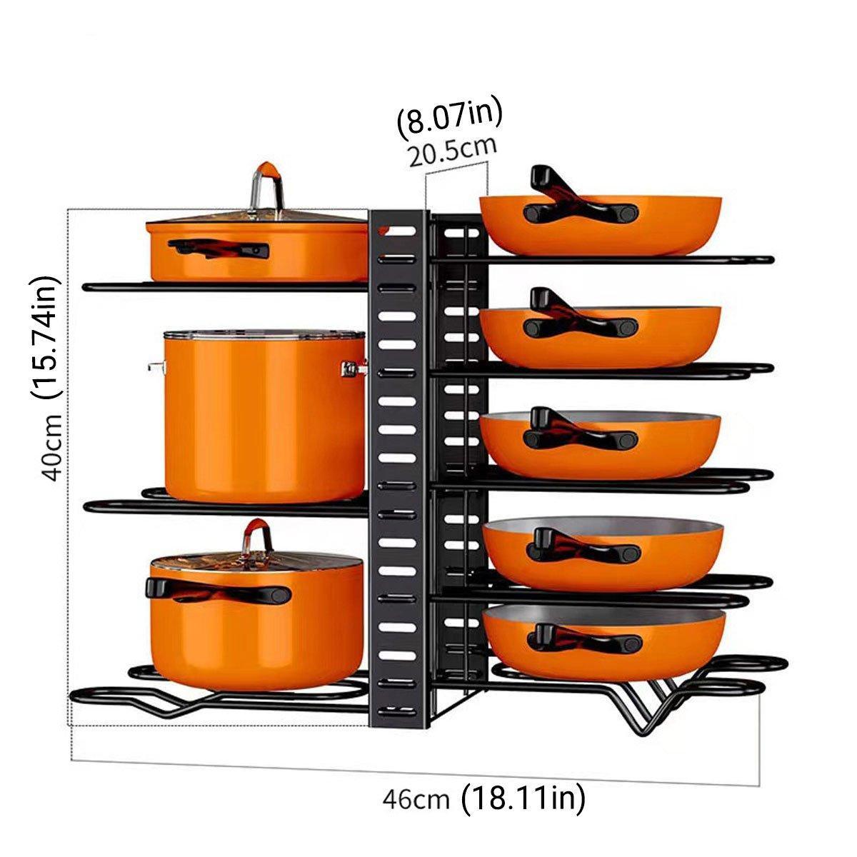 Adjustable Multi Layer Pot Lid Rack Vertical Storage Organizer Countertop Holder