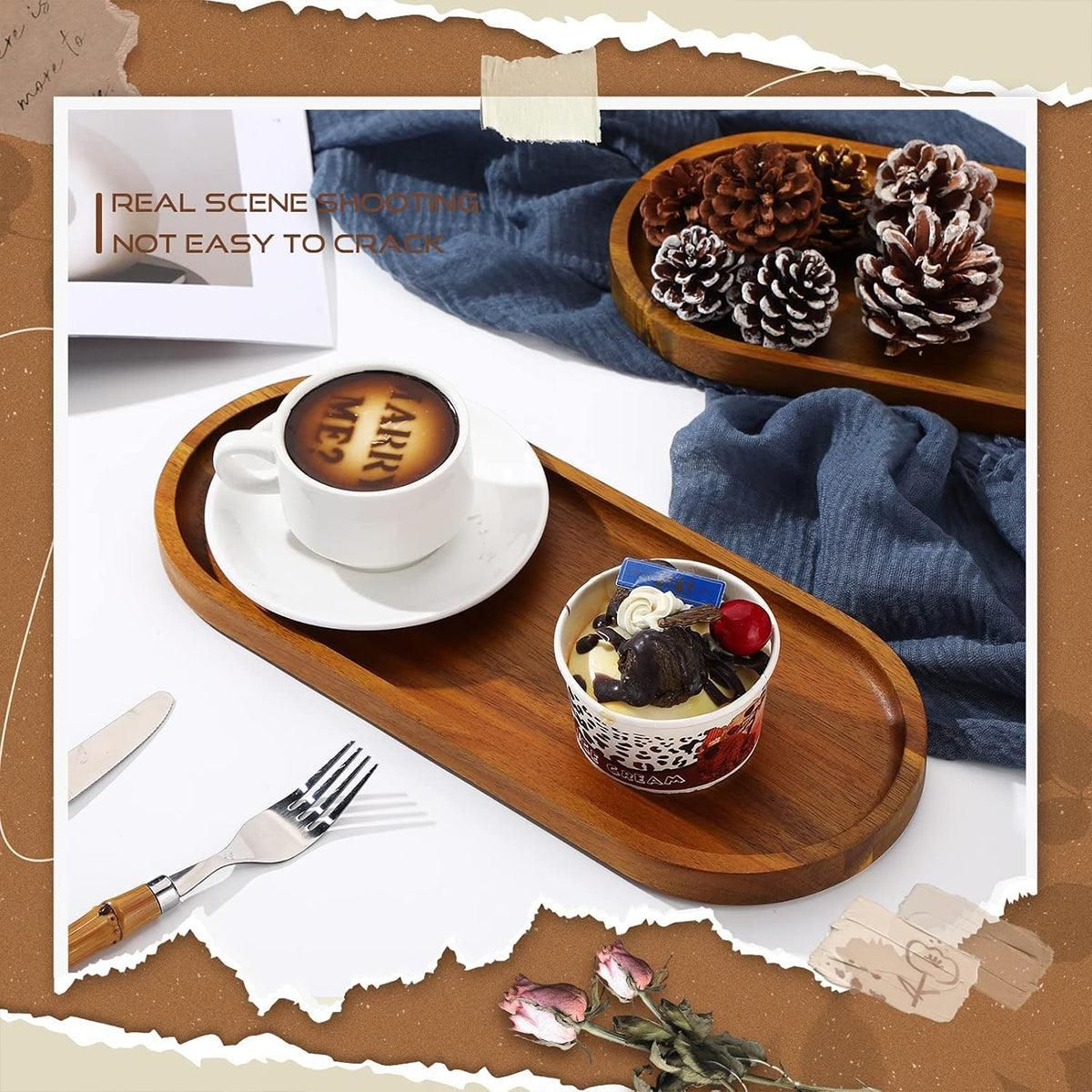 8-Piece Brown Rectangular Serving Tray Set, 29 x 10.5 cm