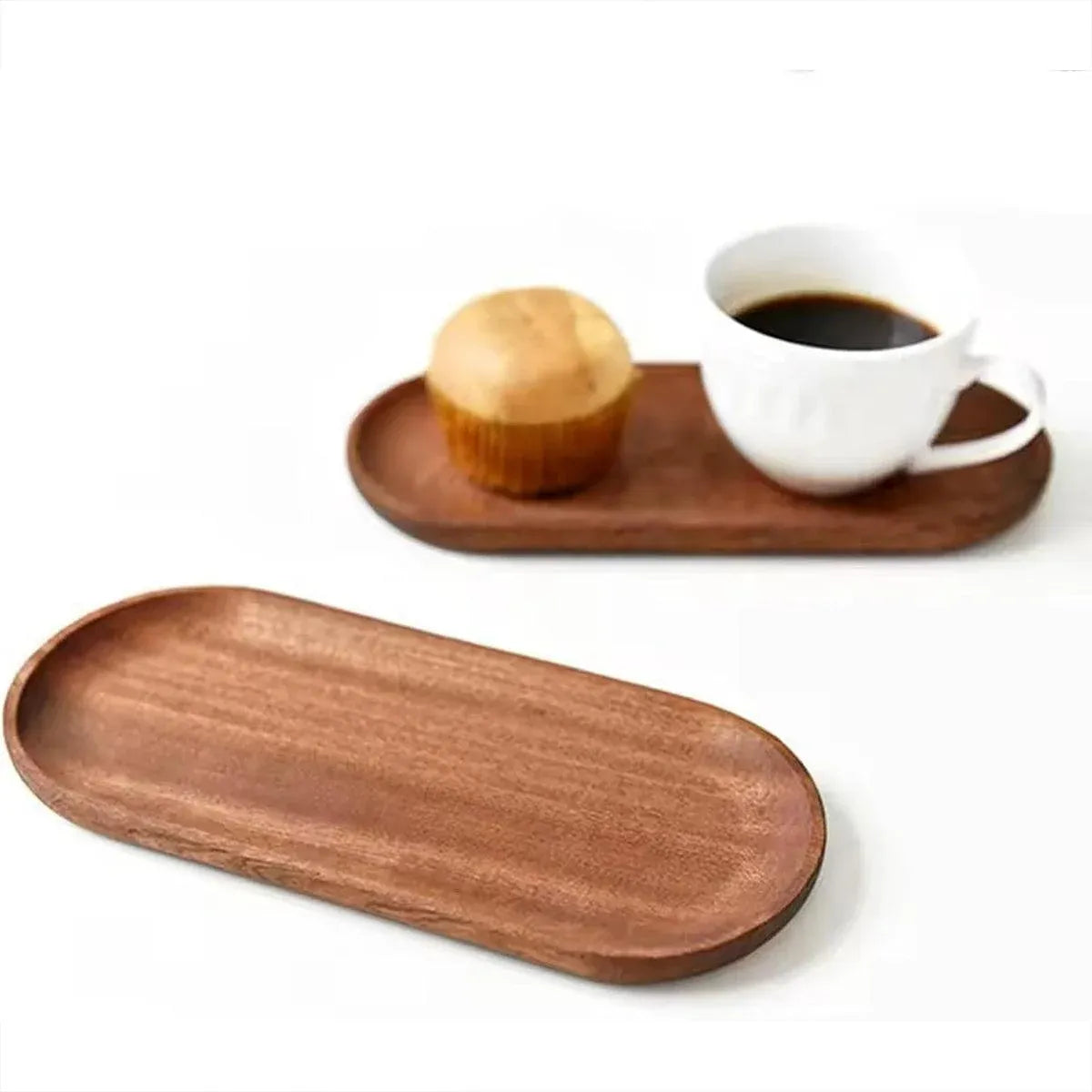8-Piece Brown Rectangular Serving Tray Set, 29 x 10.5 cm