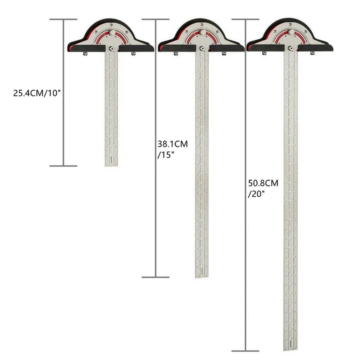 Woodworking Edge Ruler Protractor Angle Measuring Tool Carpenter - 10 inch