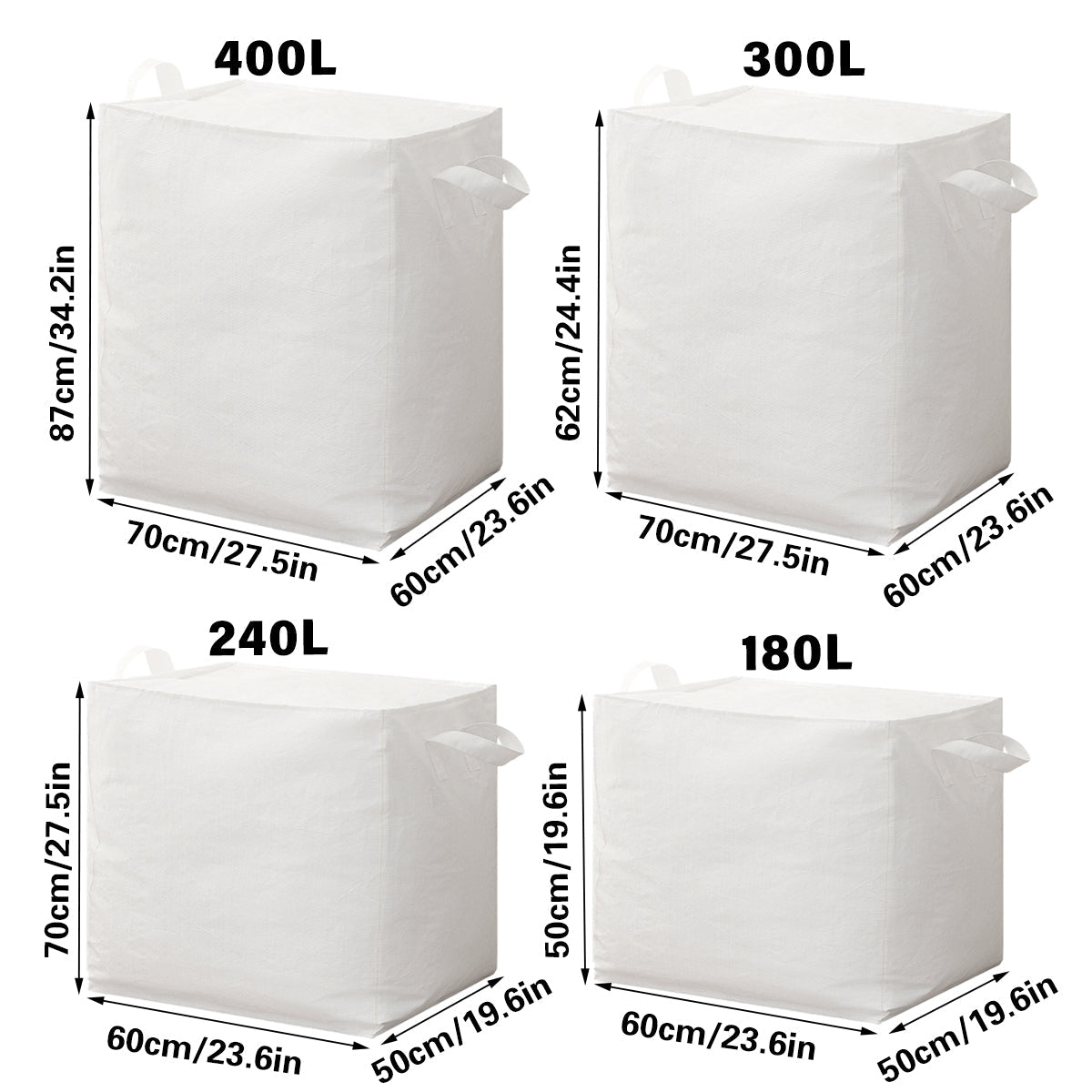 Large Capacity Moving Bag Packing Quilt Storage Luggage Clothing Organizer Tote - 180L