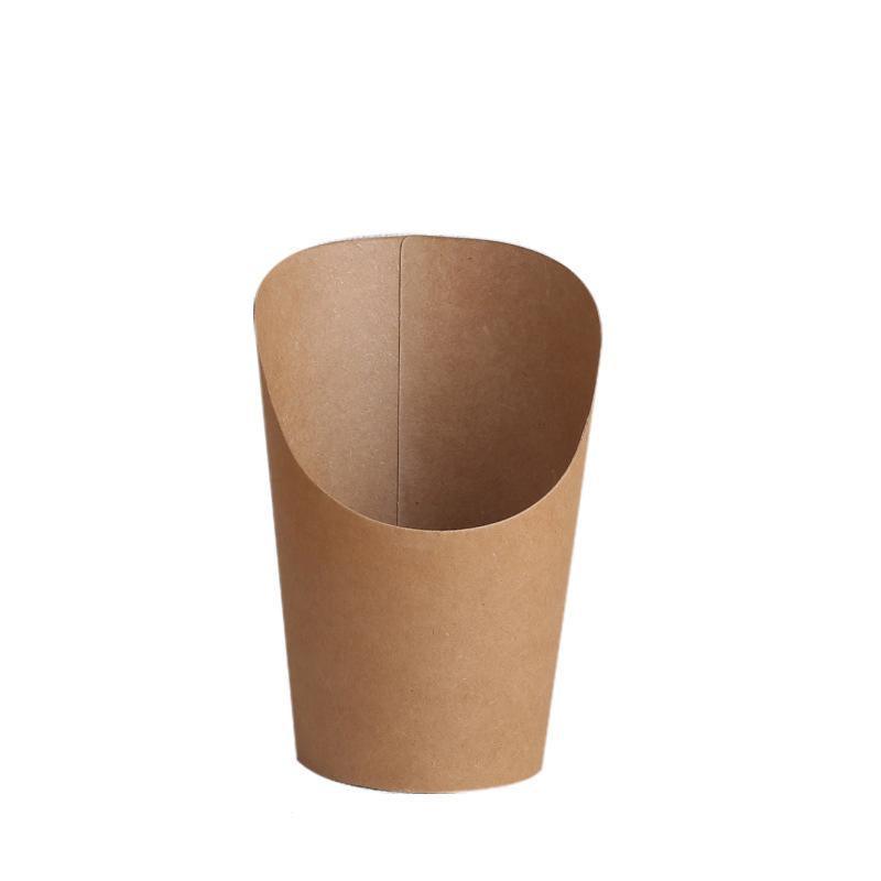French Fries Holder Kraft Paper Cups Holder Disposable Paper Cups - 12OZ