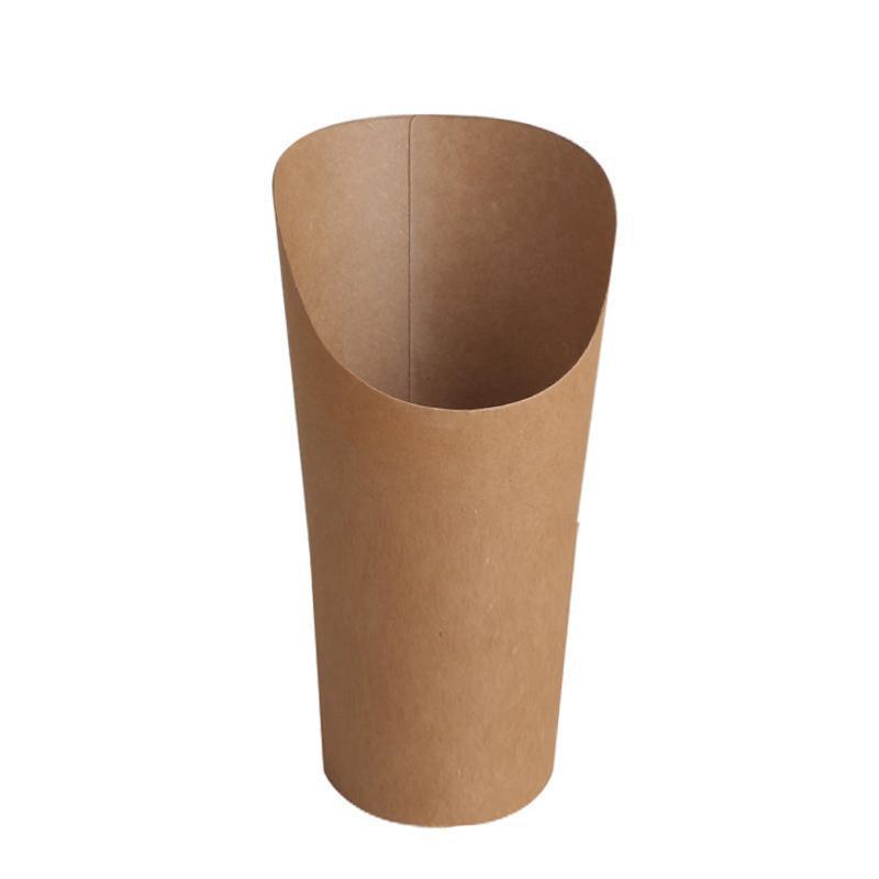 French Fries Holder Kraft Paper Cups Holder Disposable Paper Cups - 12OZ