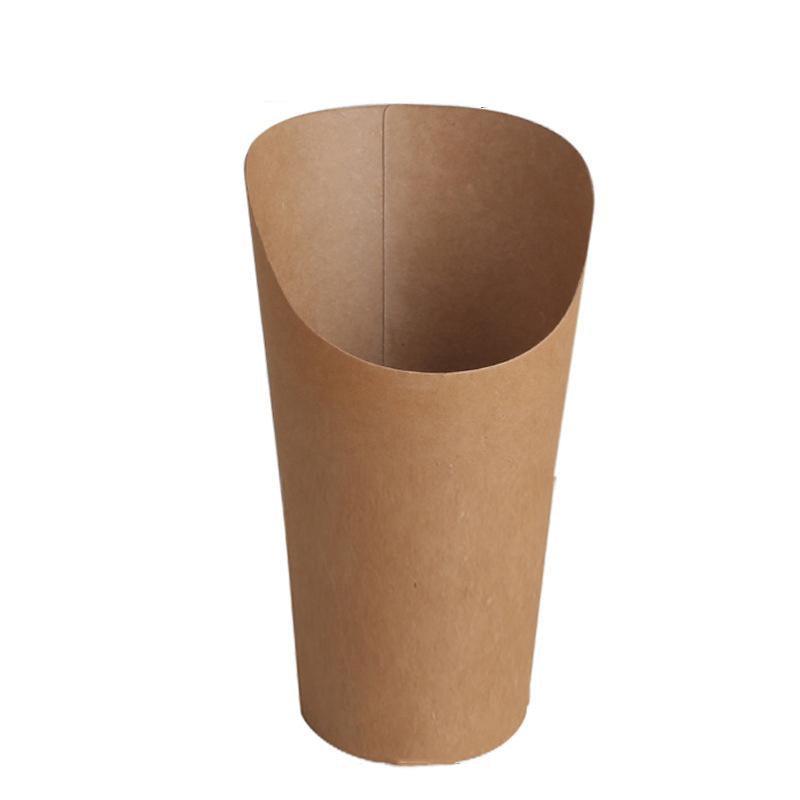 French Fries Holder Kraft Paper Cups Holder Disposable Paper Cups - 32OZ
