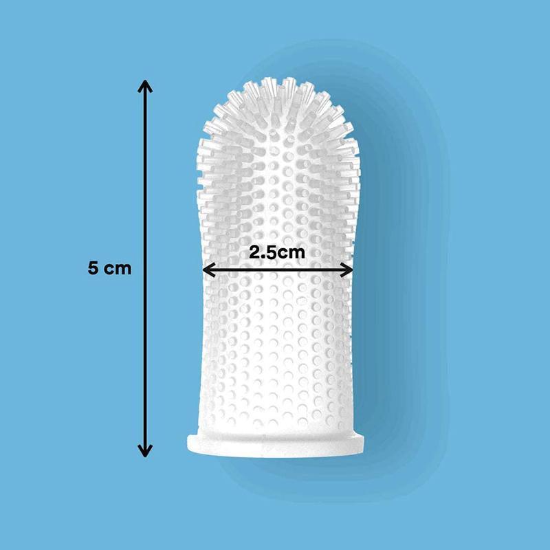 Premium Oral Care Dog Cat Toothbrush Finger Toothbrush Finger Silicone - White