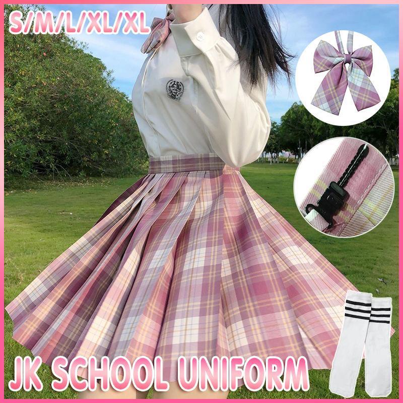 Women Girls School Pleated Skirt Summer High Waist Tartan Short Skirt AU Stock - L