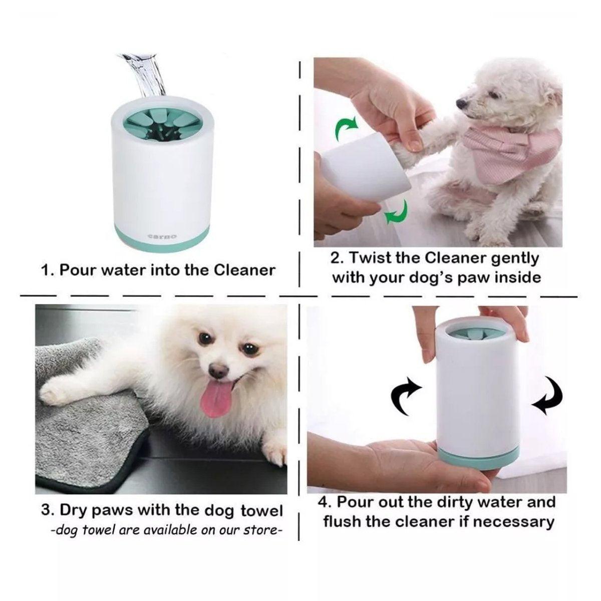 Pet Foot Wash Cup Automatic No-Rub Paw Cleaner Cat Dog Paw Washing Cup Clean - Grey