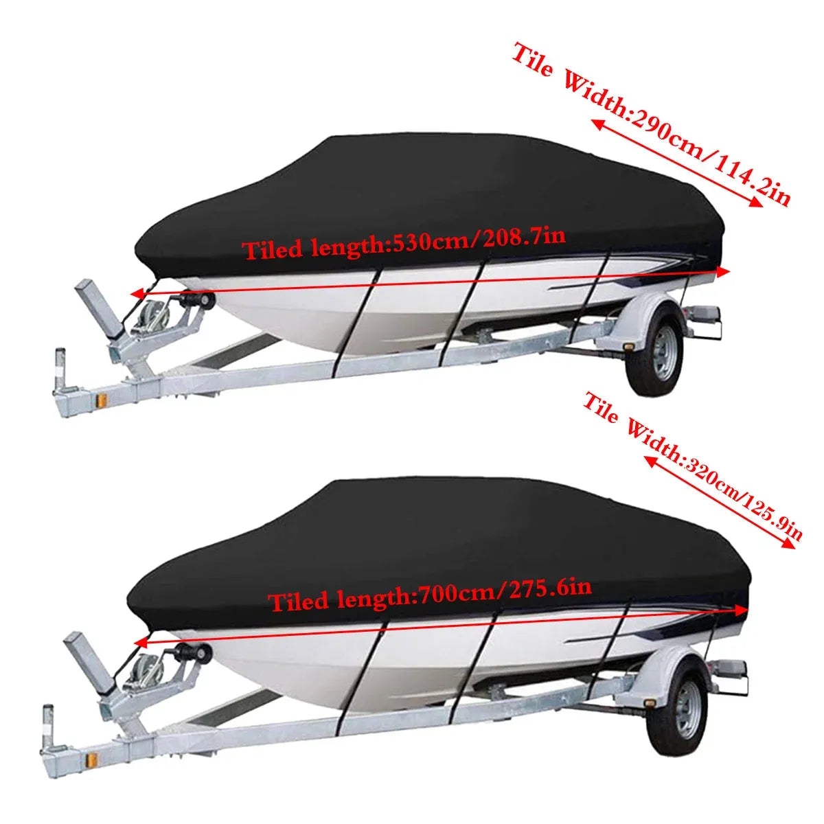 Boat Cover Model Waterproof Outdoor Yacht Dust Protector Hull Shield Blue Tarp - 700x320cm