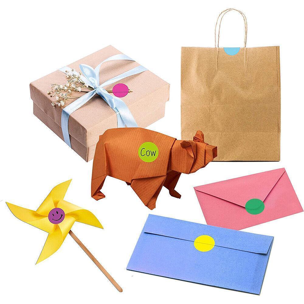 Yellow Assorted Sizes Colour Sticker Dots Adhesive Round Labels Circular Spot Scrapbook - 50mm*8 Dots