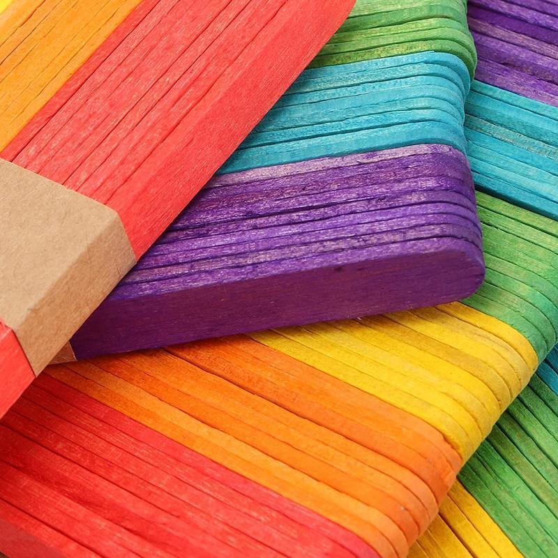 1000PCS Natural Wooden Craft Sticks Paddle Pop Sticks Ice Cream coffee stir - Wooden