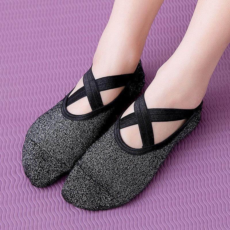 Yoga Socks Non Slip Pilates Ballet Grip Socks for Women Gym Fitness - Blue