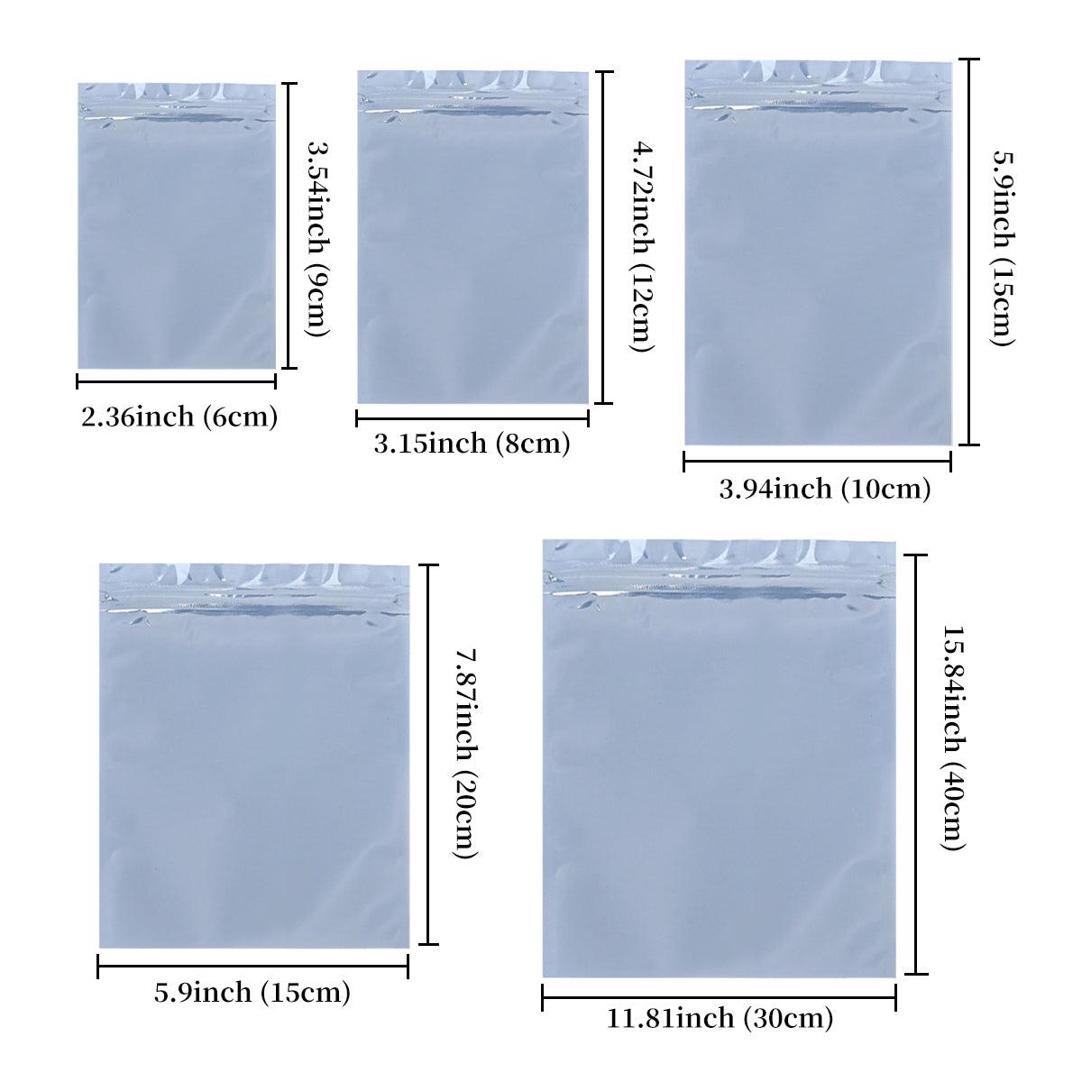 Plastic Self Sealing Bags 100PCS 5Sizes Anti Static Semi Transparent Resealable - 6x9cm