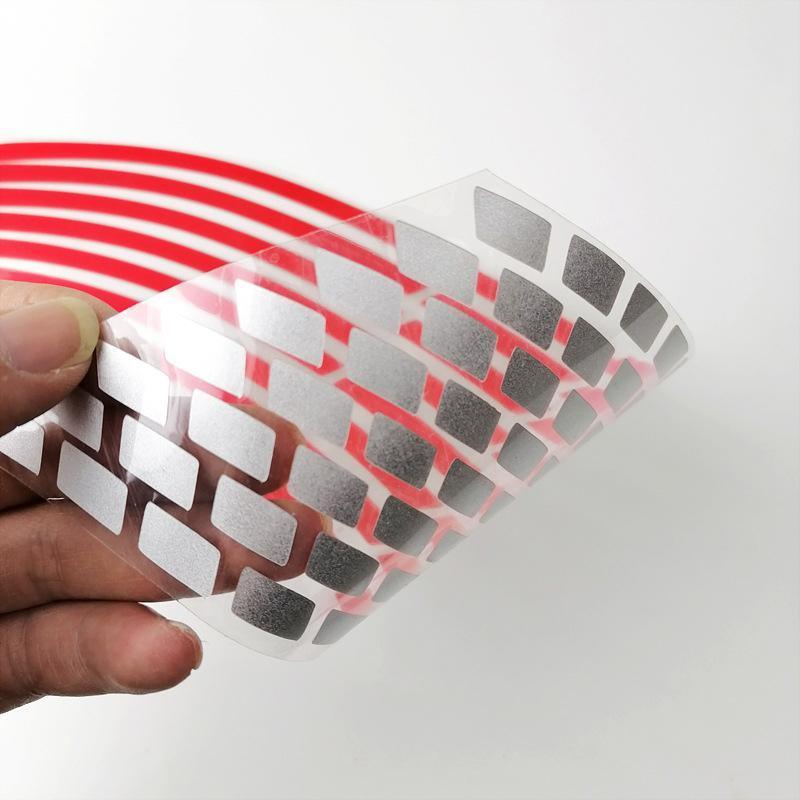 18inch Reflective Rim Tape Wheel Stripe Decal Trim Sticker For Car Motorcycle - Break-Reflective Red