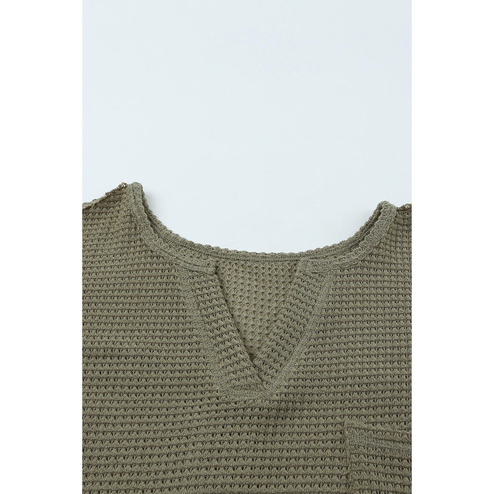 Azura Exchange Knit Split Neck Pocketed Top - S