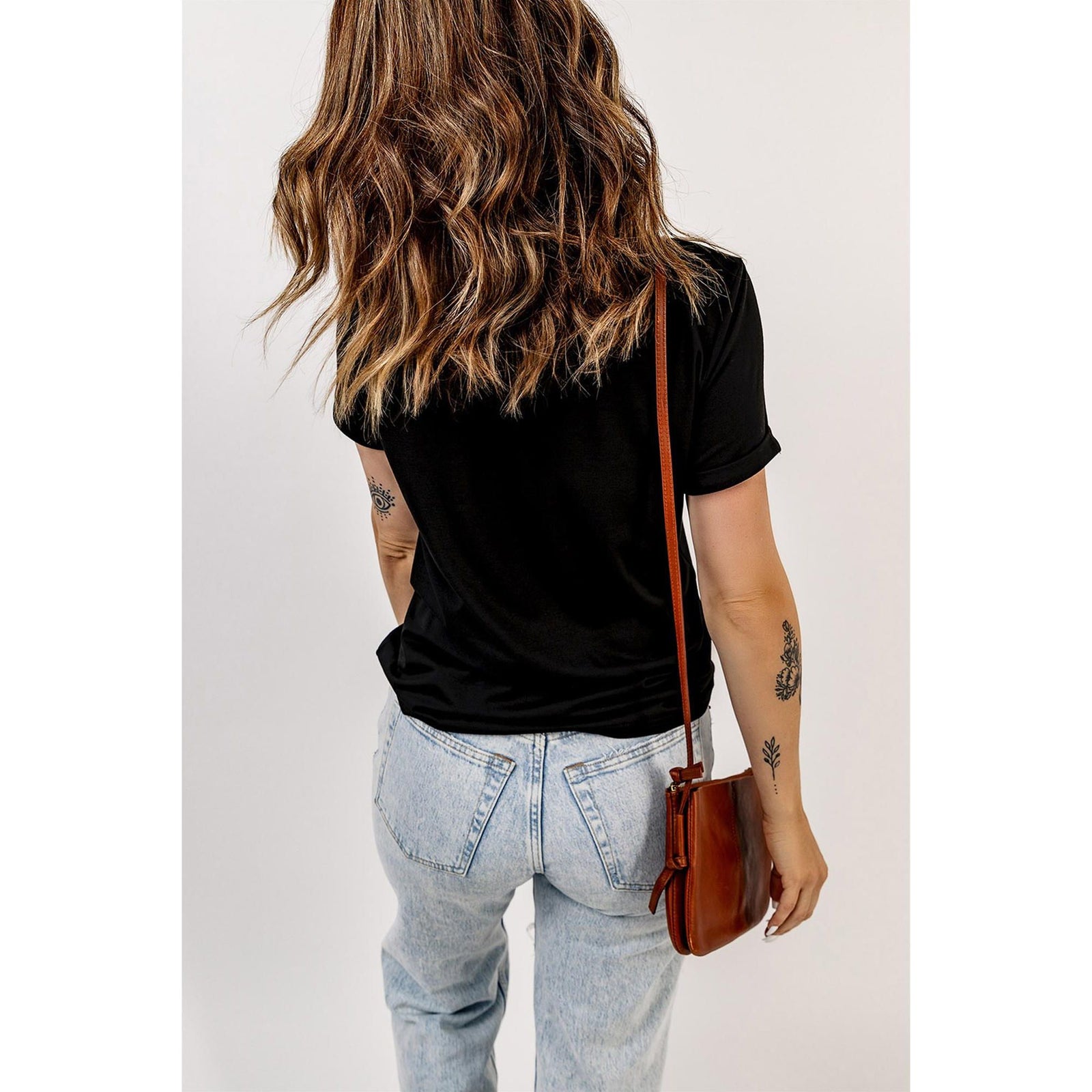 Azura Exchange Leopard Guitar Rose Print T-Shirt - L