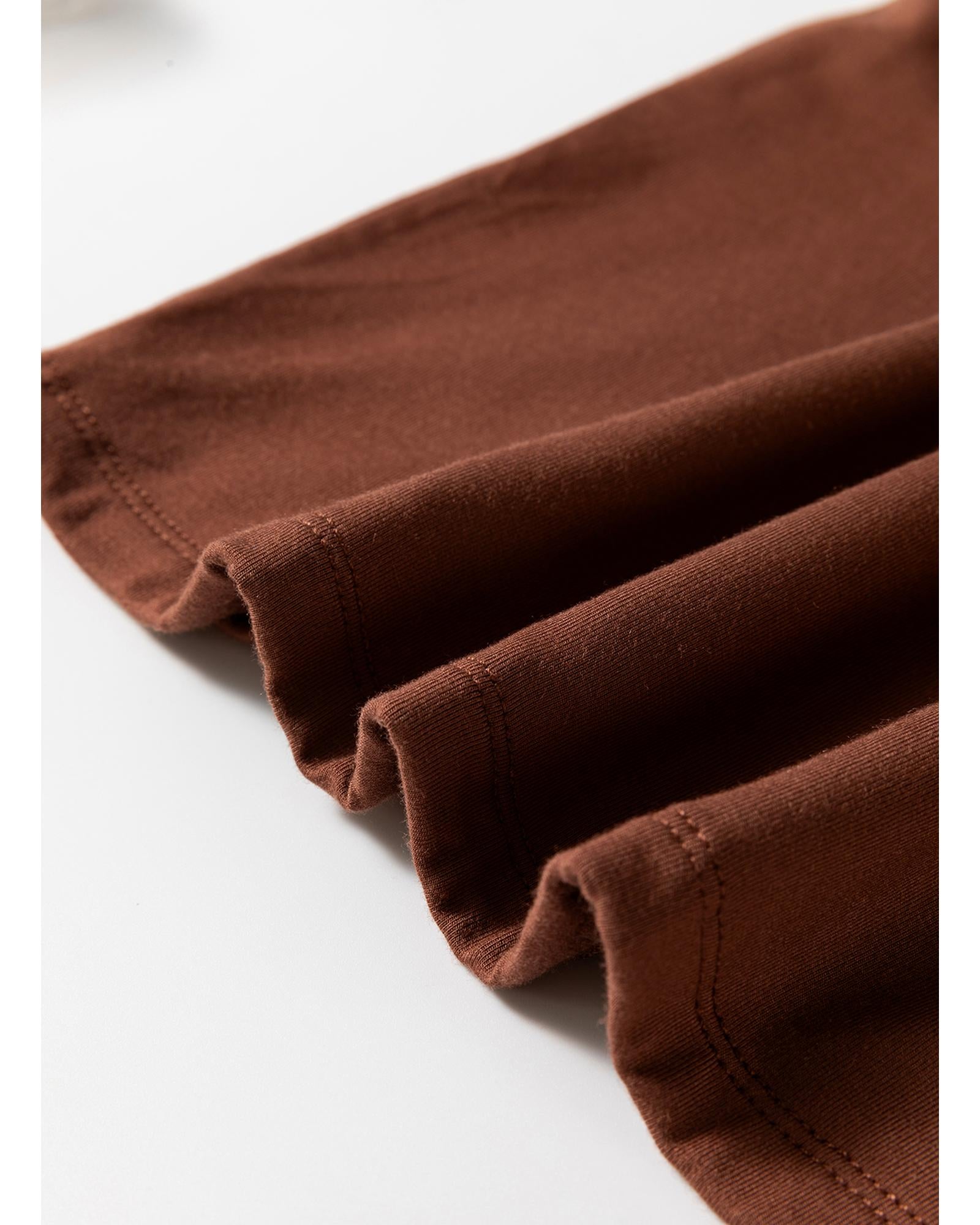 Coffee Solid Color U Neck Slim Fit Tank Top - XL