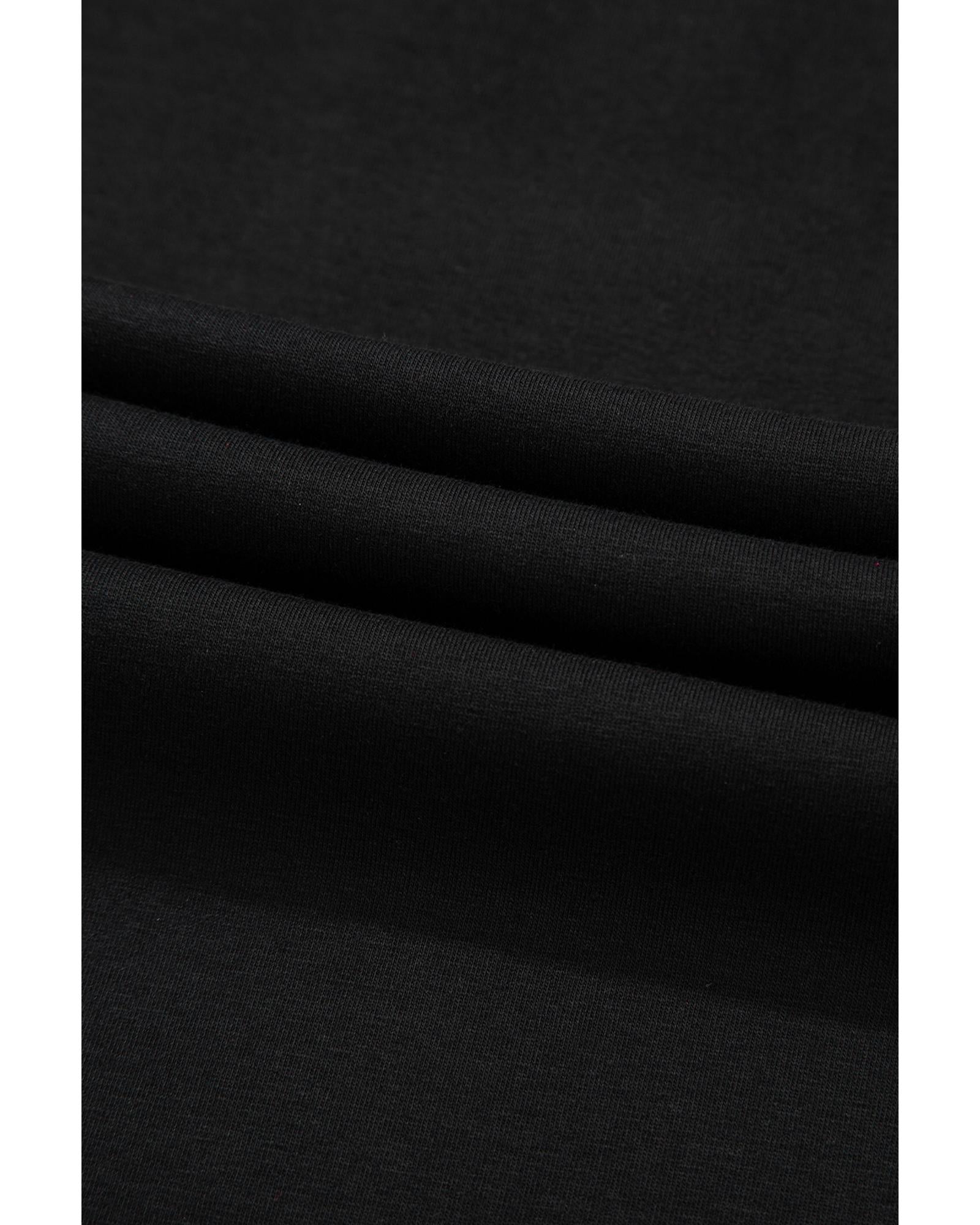 Black Nashville Guitar Print Crew Neck T Shirt Mini Dress - S