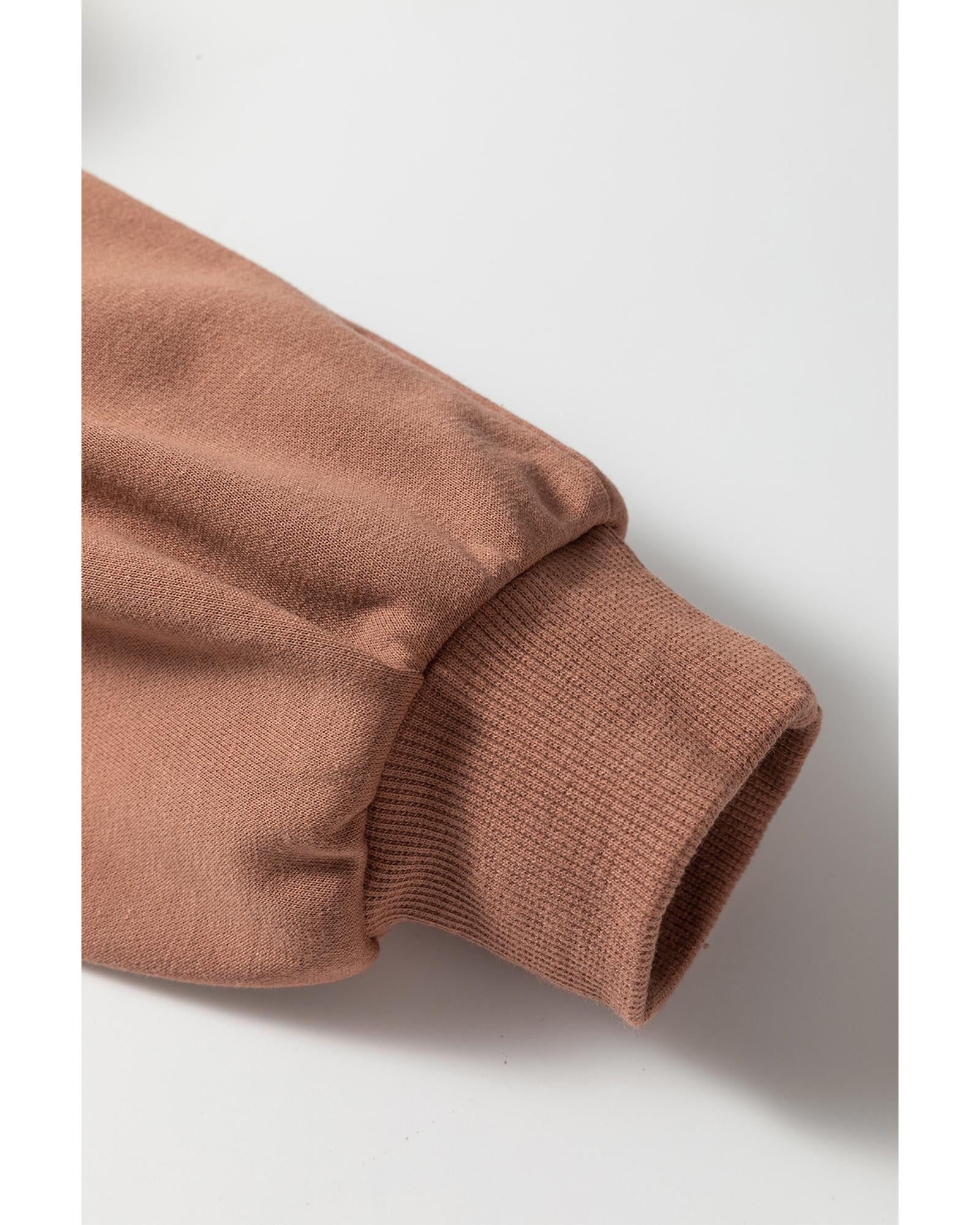 Straw Yellow Sequined COFFEE Loose Fit Sweatshirt and Shorts Set - M