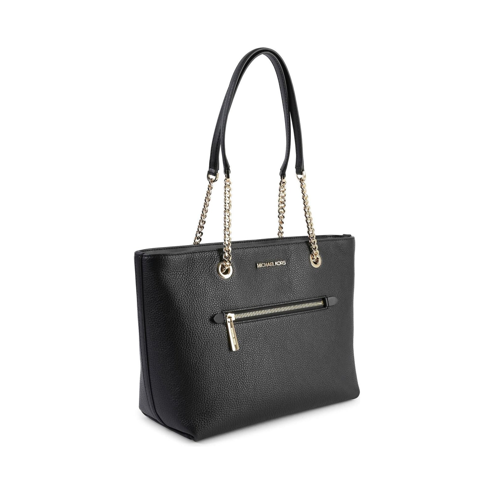 Leather Chain Tote Bag - One Size