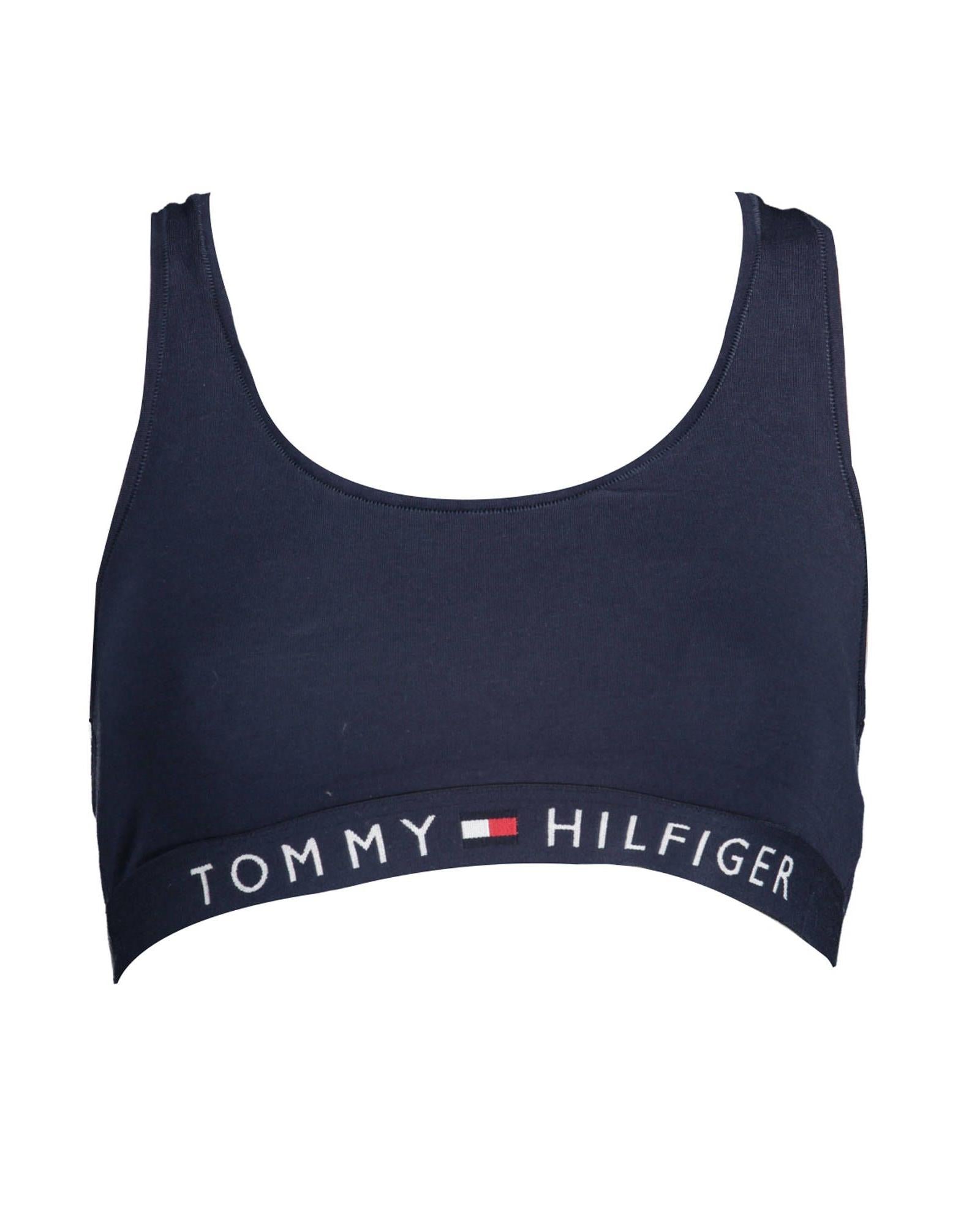 Tommy Hilfiger Women's Blue Cotton  Sports Bra - XS