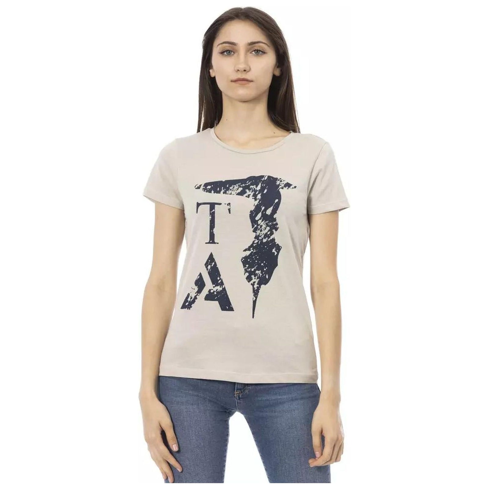 Trussardi Action Women's Beige Cotton Tops & T-Shirt - S