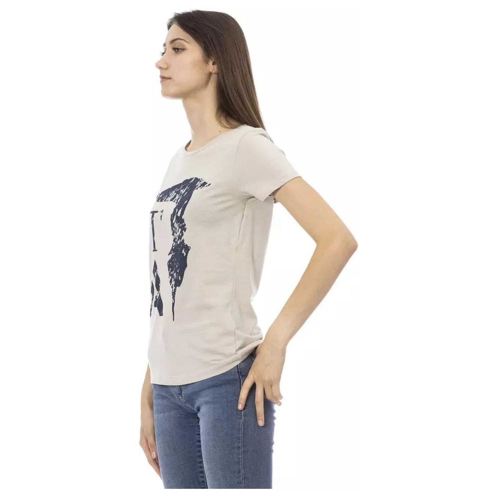 Trussardi Action Women's Beige Cotton Tops & T-Shirt - S