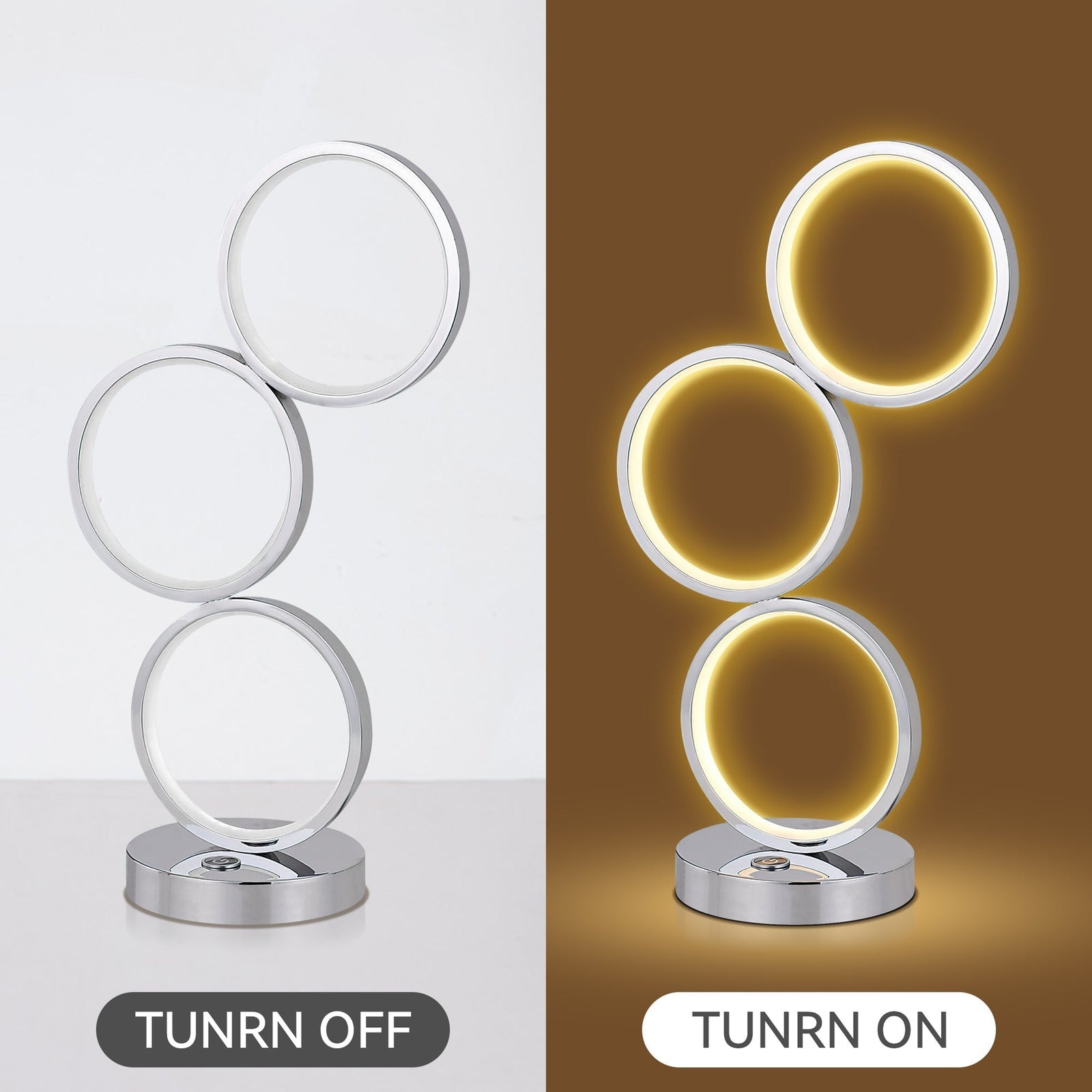 Iva LED Touch Table Lamp - Rose Gold/Chrome