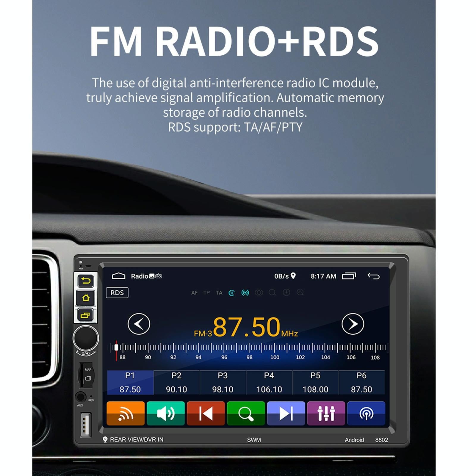 7 Inch Car Android Player Gps Navigation Bluetooth Fm Radio Carplay Mirror Link Wifi Steering Wheel Control