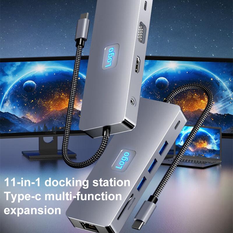 11-In-1 Type-C Docking Station With Usb Pd Sd / Tf Rj45 Vga Hdtv 3.5Mm
