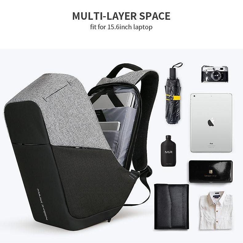 15-Inch Multifunction Usb Charging Laptop Backpack For Men