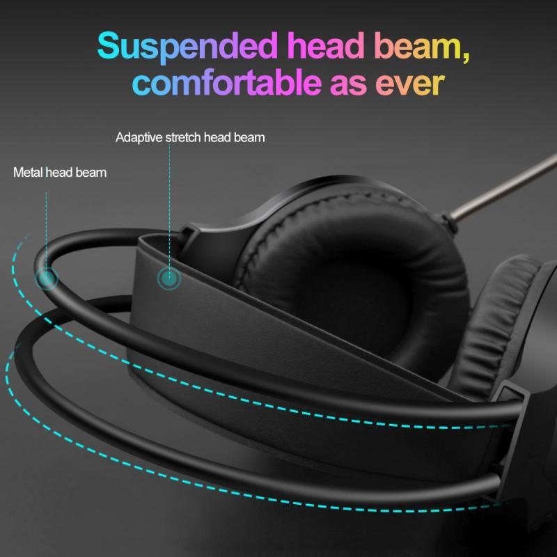 Luminous Wired Gaming Headset For Desktop 3.5Mm Double Plug