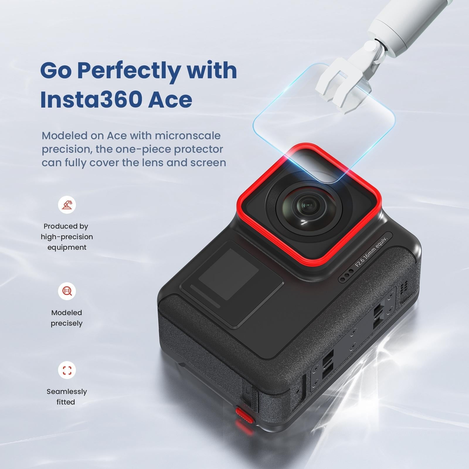 Tempered Film Protective Stickers for Insta360 Ace Amagisn Sports Camera - 3 In 1