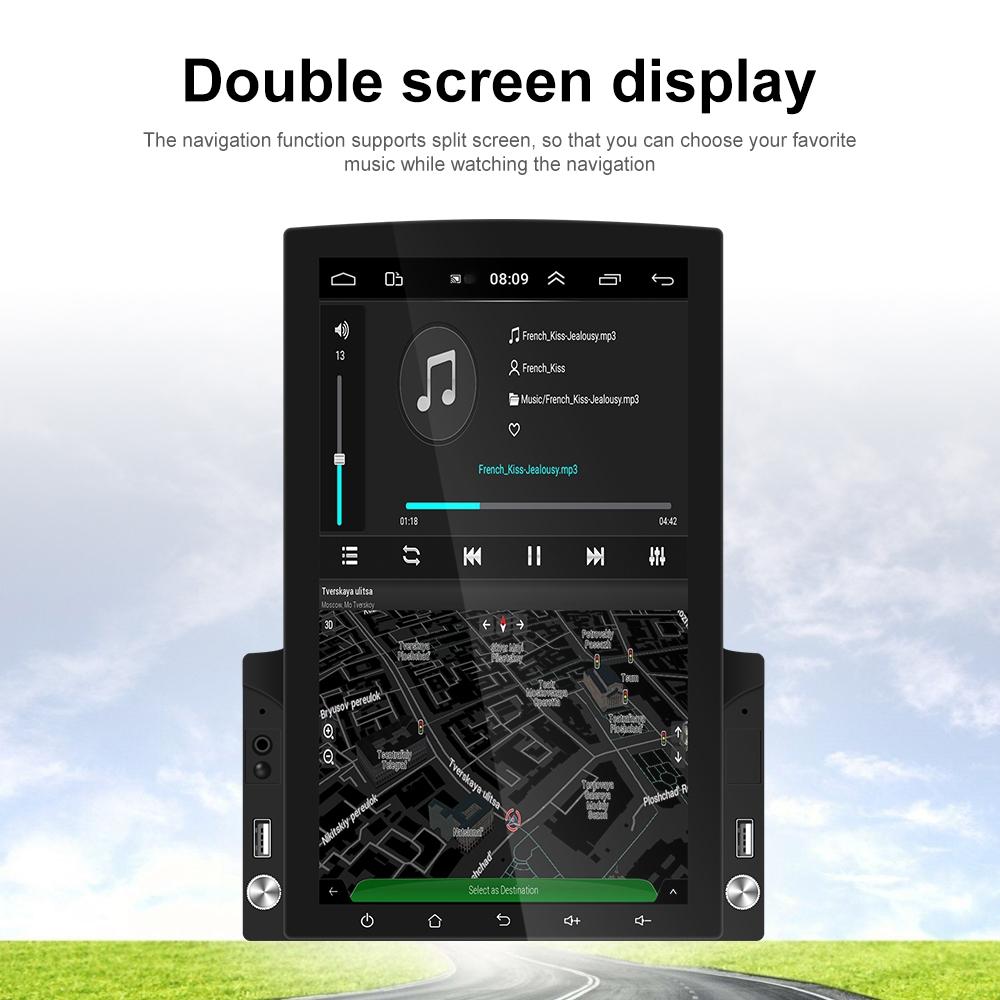 9.7 Inch Vertical Screen Android Car Mp5 Player With Hd 2.5D Glass - Navigation All-In-One