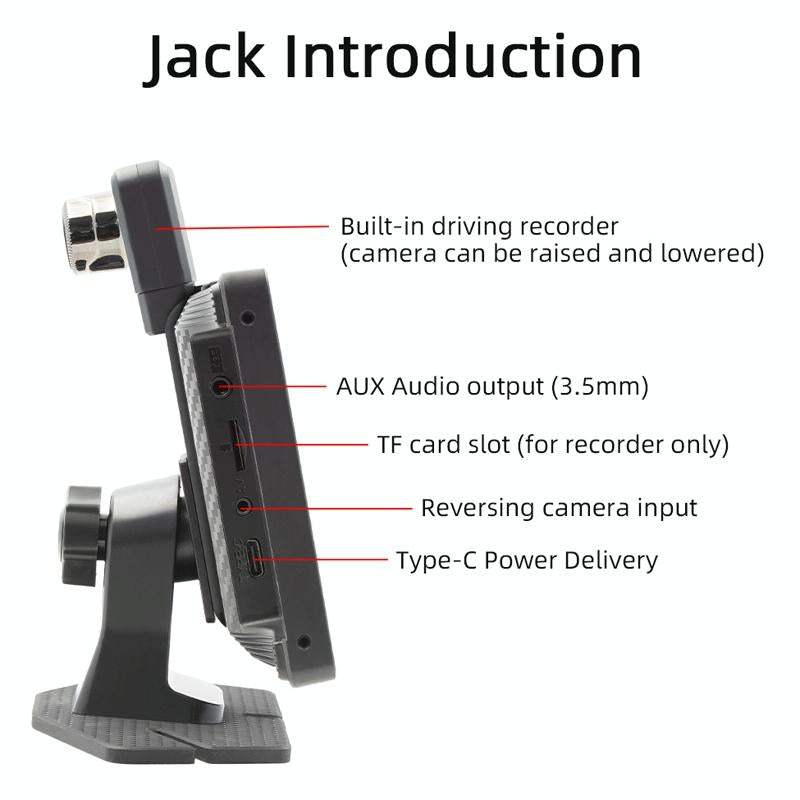 Portable Car Bluetooth Dvr Monitor - Supports Carplay / Android Auto - Display