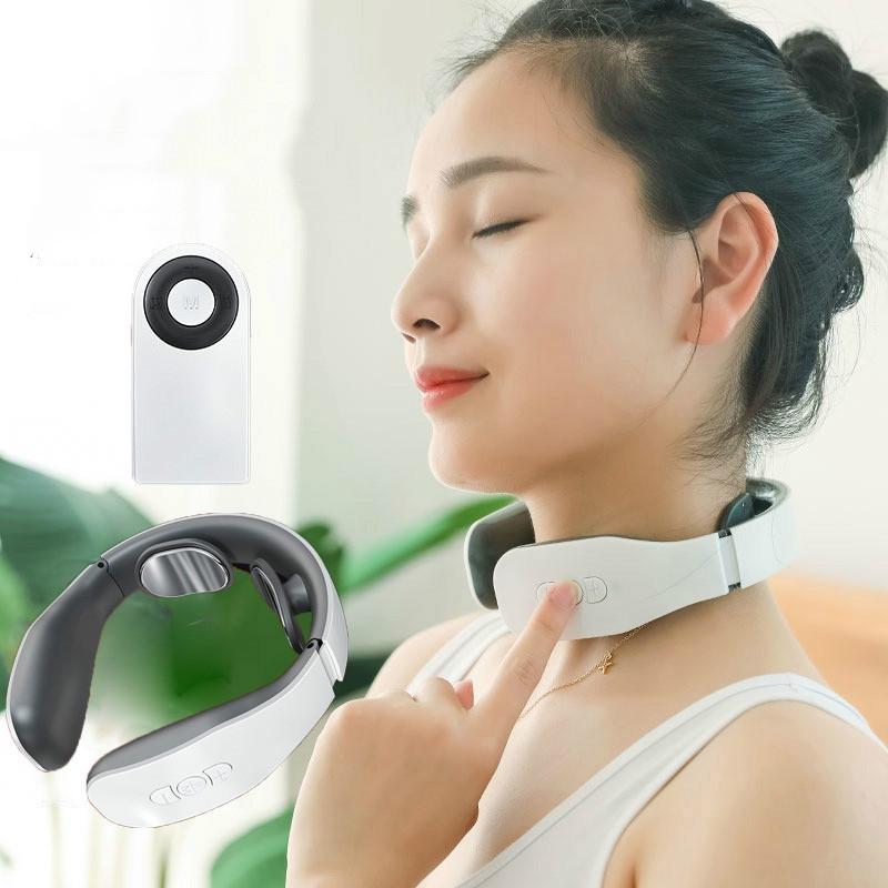 Portable Neck Massager With Heat Therapy Electromagnetic Pulse Technology