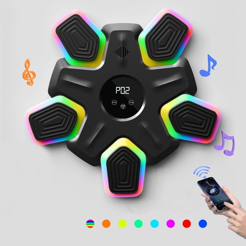 Bluetooth Music Boxing Machine - 4 Modes 9 Speeds Colourful Lights - Only Machine White