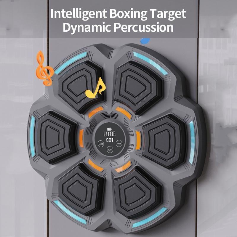 Adjustable 9-Speed Bluetooth Music Boxing Machine With Lights - Black - Black