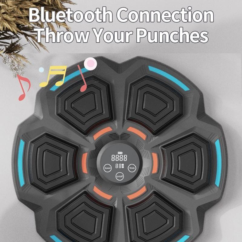 Adjustable 9-Speed Bluetooth Music Boxing Machine With Lights - Black - Black
