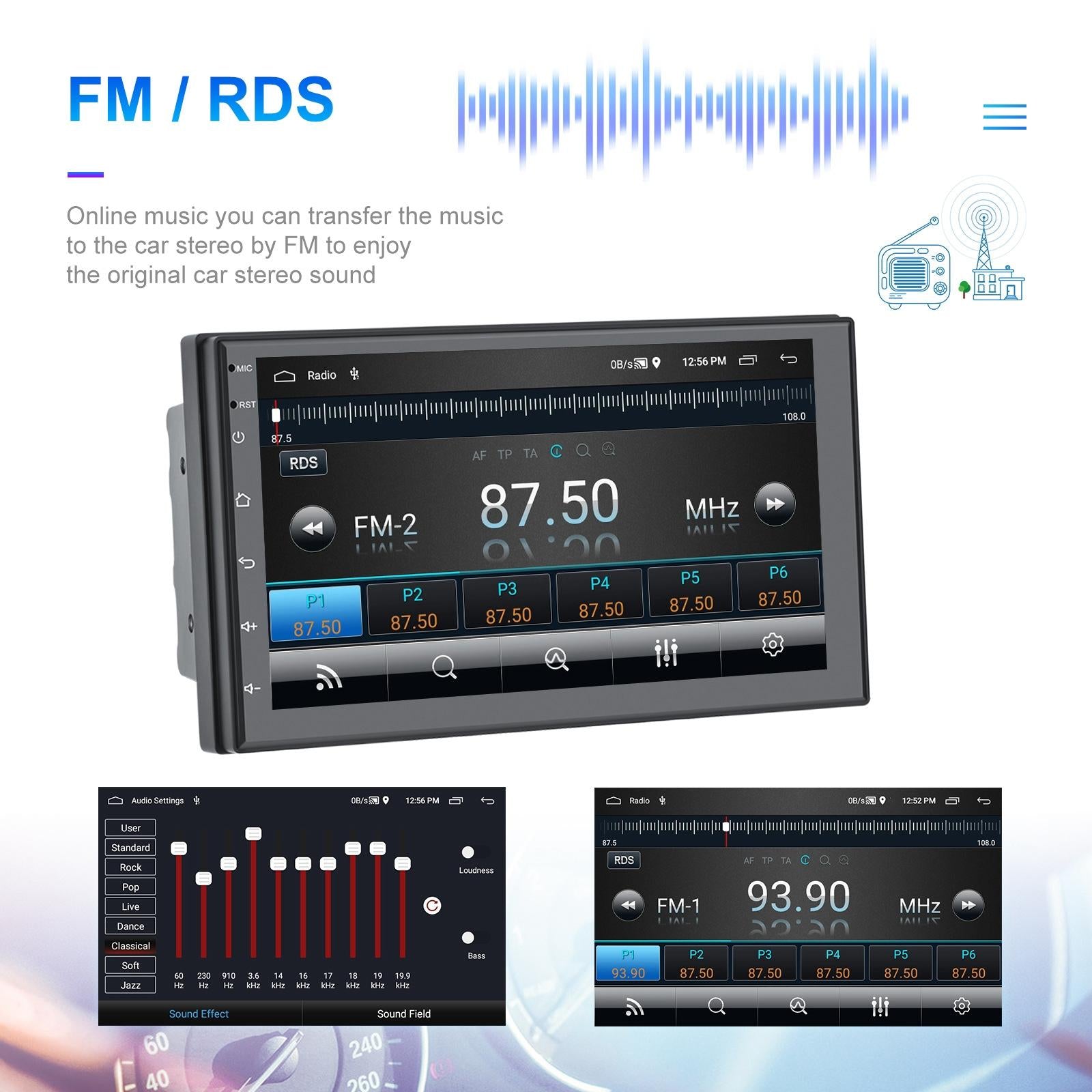 7 Inch Android 11 Carplay Navigation Player - 2 + 32G