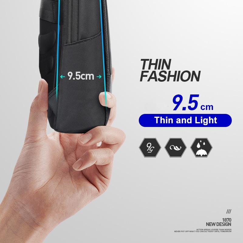 Waterproof Business Laptop Backpack - Genuine Leather Lightweight - Deluxe