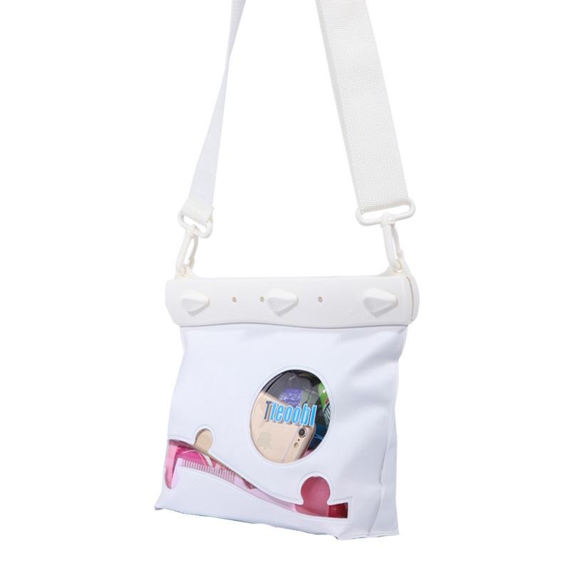 Waterproof One Shoulder Crossbody Diving Bag Medium White