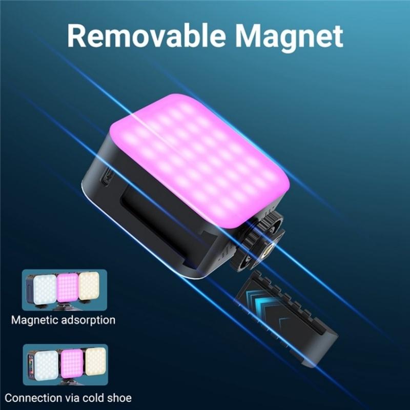 Mini Rgb Video Lamp with Magnetic Adsorption for Live Broadcast
