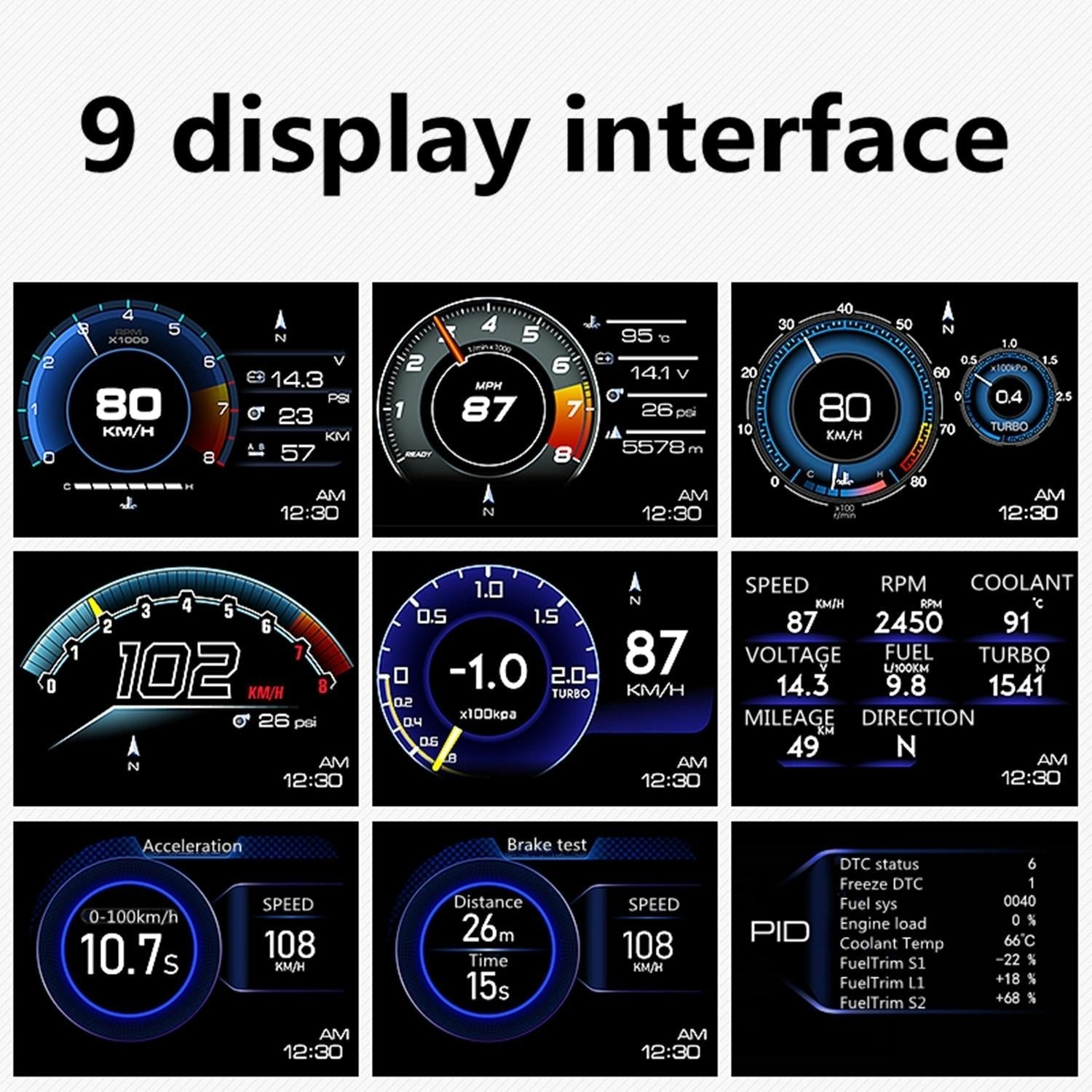 Car Hud Head Up Display Obd Gps Driving Computer Code Table